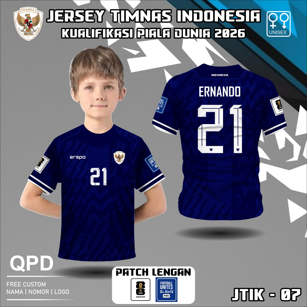 Jersey anak kiper timnas indonesia terbaru baju kaos bola piala asia U23 2024 free custom nama dan n