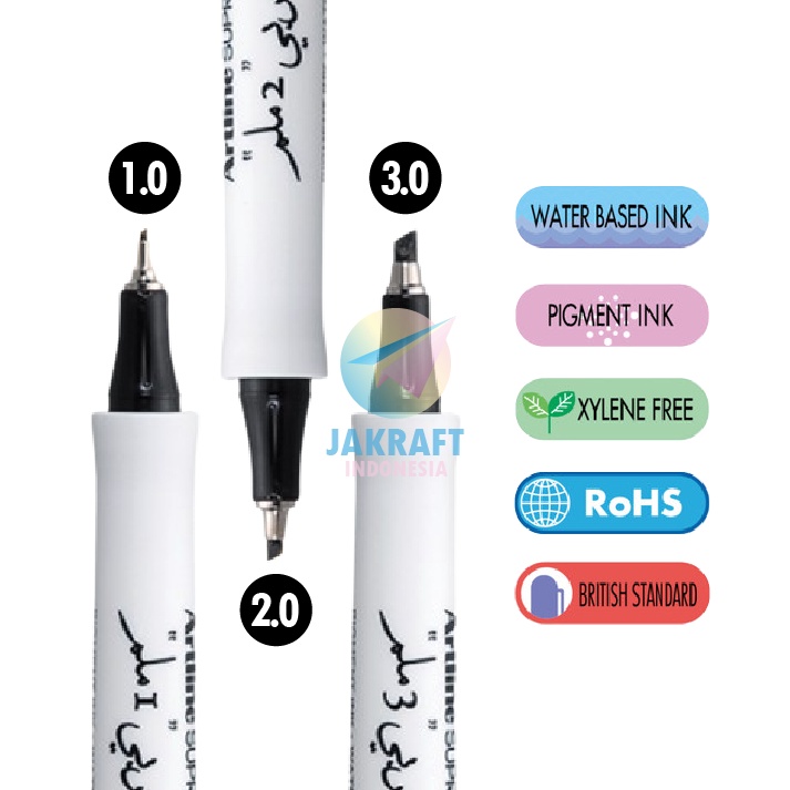 

PALING DIMINATI 1 Pcs Pulpen Kaligrafi ARTLINE Supreme Chisel Style igraphy Pen Water Resistant Fadeproof