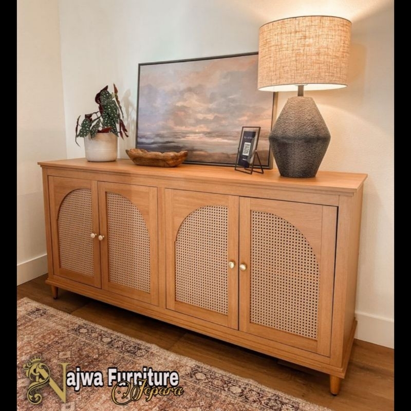 KABINET ROTAN CUSTOM MEJA JATI MEJA KONSUL JATI BUFET TV MEWAH