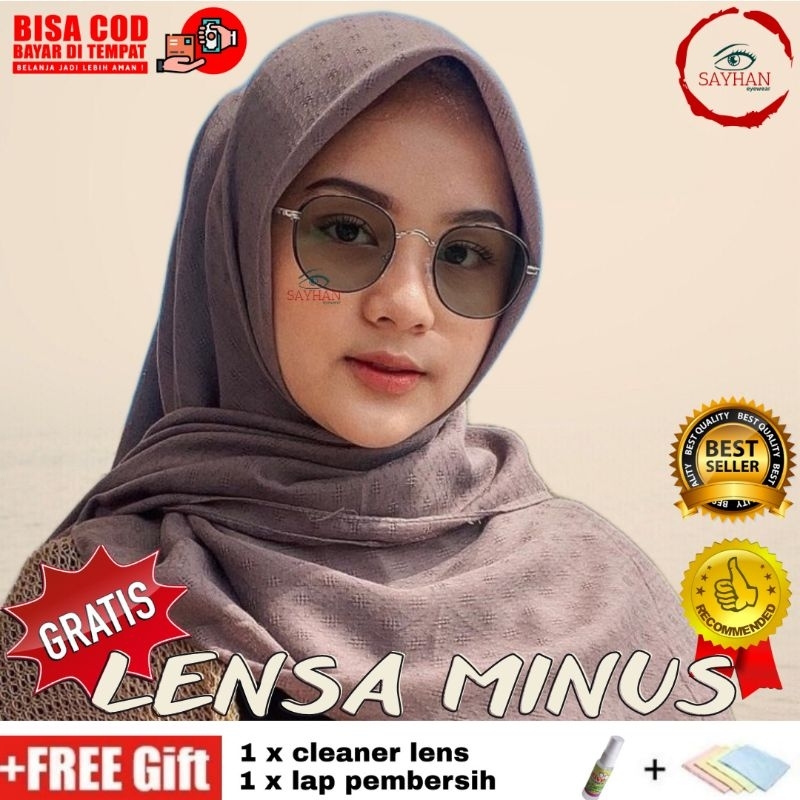 KACAMATA BULAT 2261 √ KACAMATA MINUS PHOTOCROMIC BULAT BAHAN TITANIUM PREMIUM √ KACAMATA ANTIRADIASI