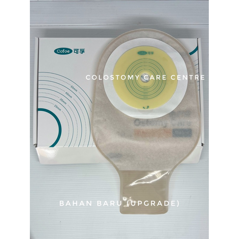 (1 BOX/10 pcs) Colostomy Bag / Kantong Kolostomi Dewasa Cofoe Double Perekat