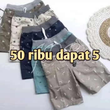 Bisa COD 50 rb dapat 5 Celana Pendek Anak motif karakter unisex/paket promo celana anak