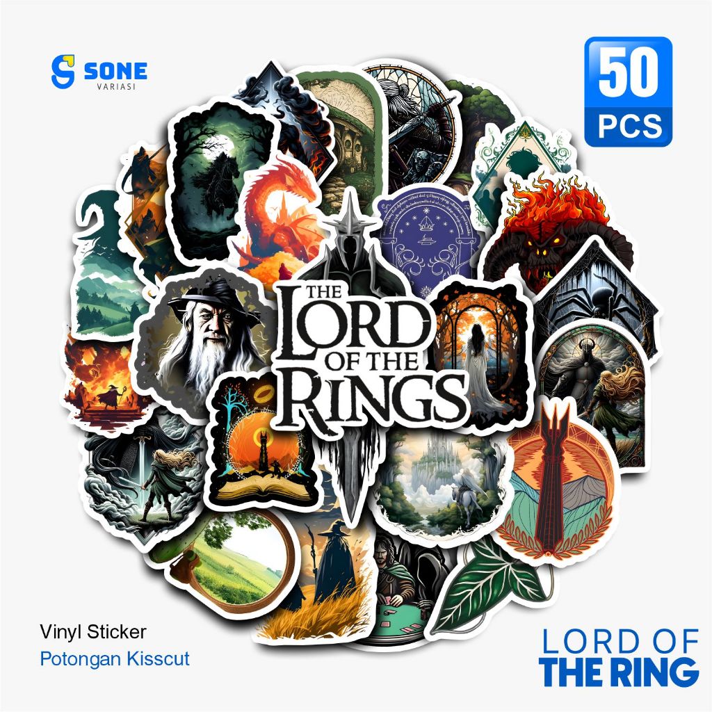 

Sticker Pack Lord of The Ring Waterproof Aesthetic- untuk Laptop, Motor, dan Helm - Paper Stationery