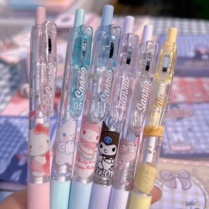 

LANGSUNG ORDER GAN 6 BuahSet Pena Gel Mekanis SanrioPena Bolpoin Mekanis Kartun Tinta Hitam5mm