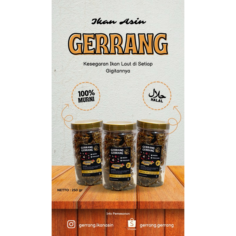 

IKAN ASIN GERRANG PEDAS MANIS 250gr