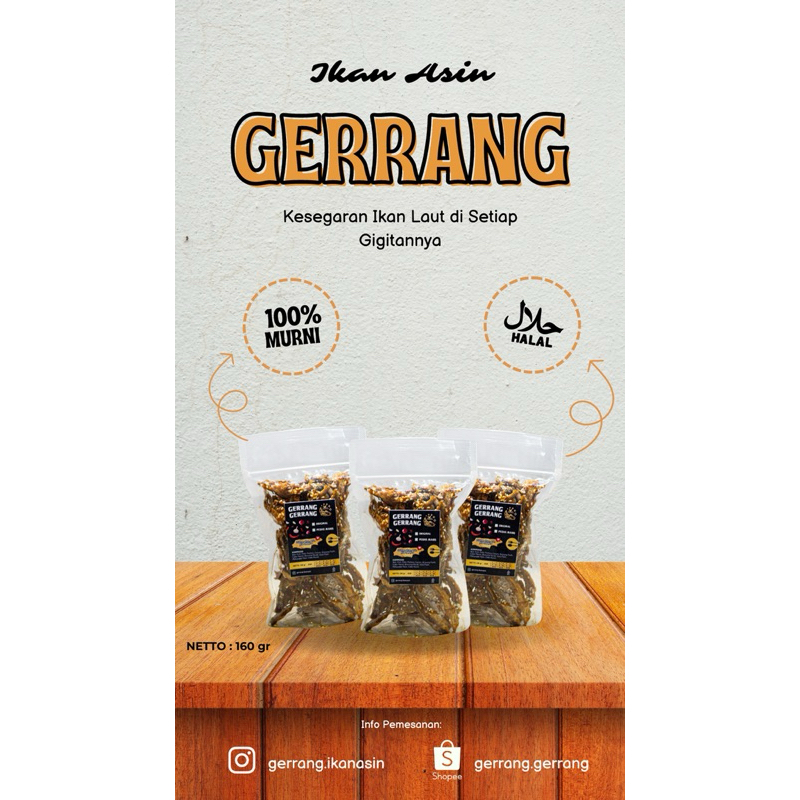 

IKAN ASIN GERRANG PEDAS MANIS 160g