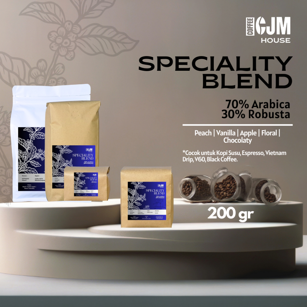 

200Gr 70% Arabika 30% Robusta | CJM Coffee House | Kopi Premium Asli | House Blend GayoXLampung