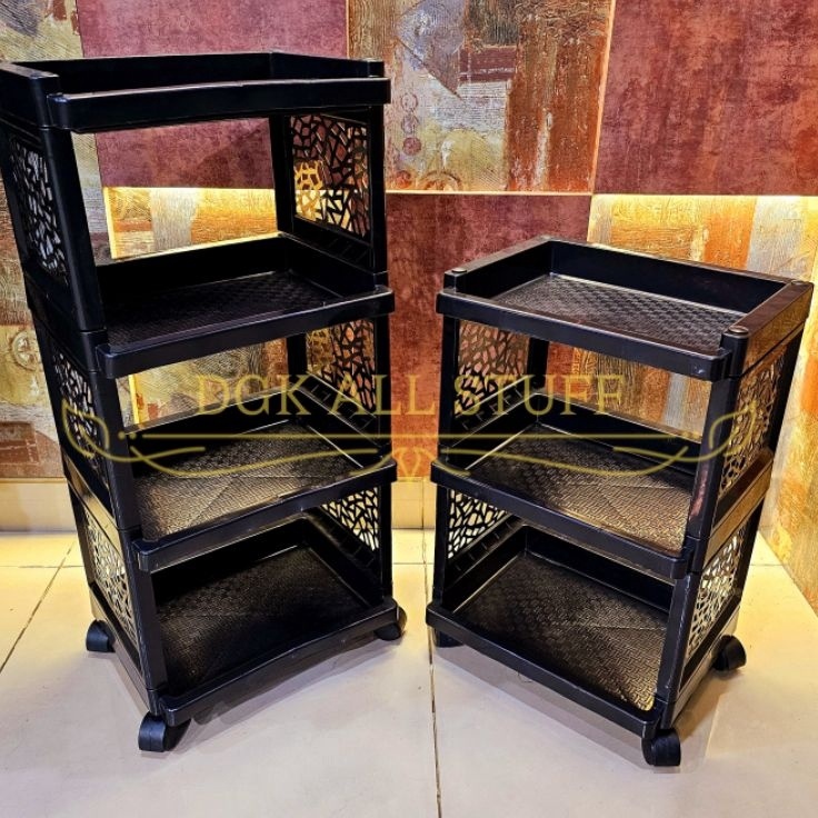 Gratis Pengiriman  Rak Keranjang Troli Segi Persegi Yoyo Dapur Salon Dorong Toilet Kamar Mandi Buku 