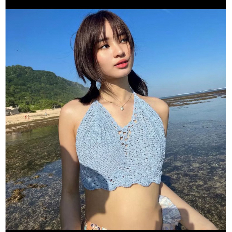bikini rajut pantai / top crochet
