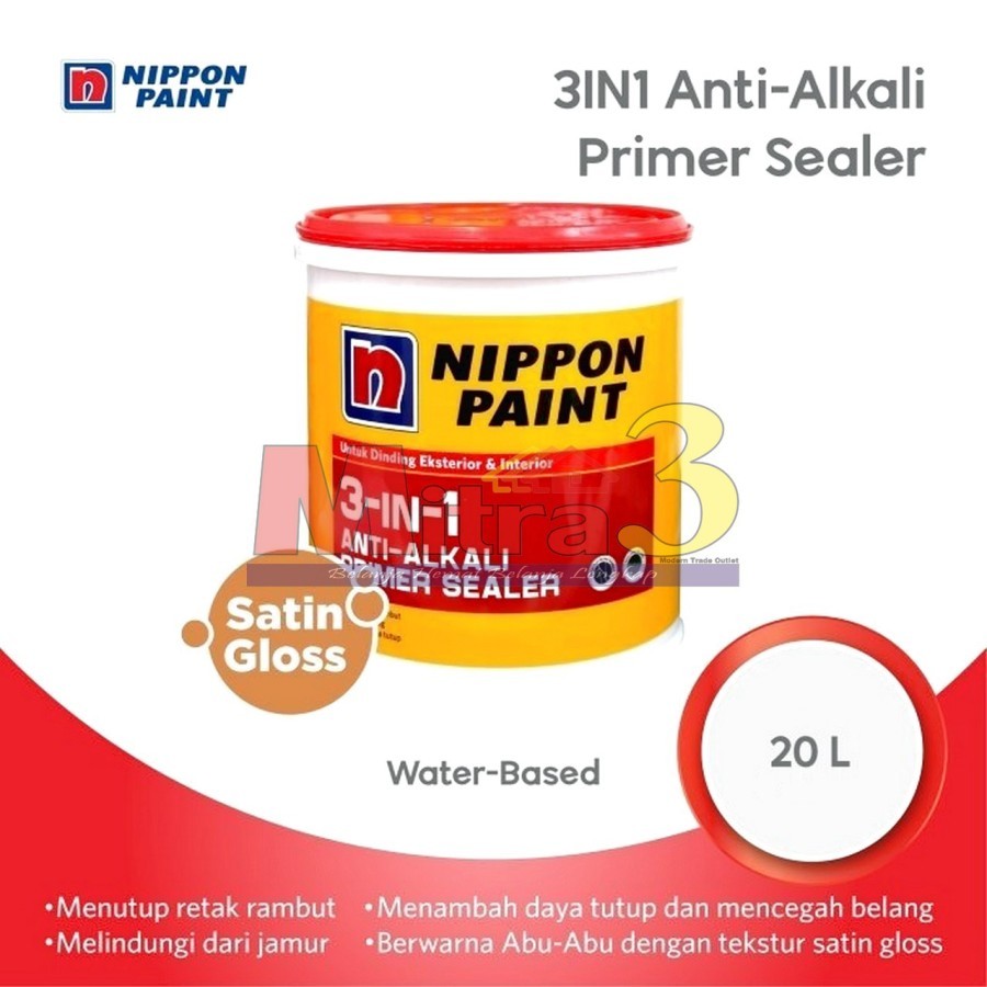 Nippon 3in1 Anti Alkali Primer 20L Cat Dasar Tembok INTERIOR EXTERIOR Nippon Paint