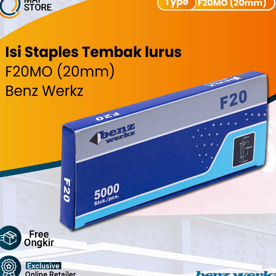 

AYO BELI Industrial Staples Isi staples tembak angin Paku mabel By Benz F 2 MO