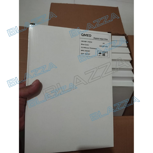 Paper Medical Dry Film Digital MCU Radiology DR CR Rontgen X-Ray Inkjet Blue A4-100 sheets QMED