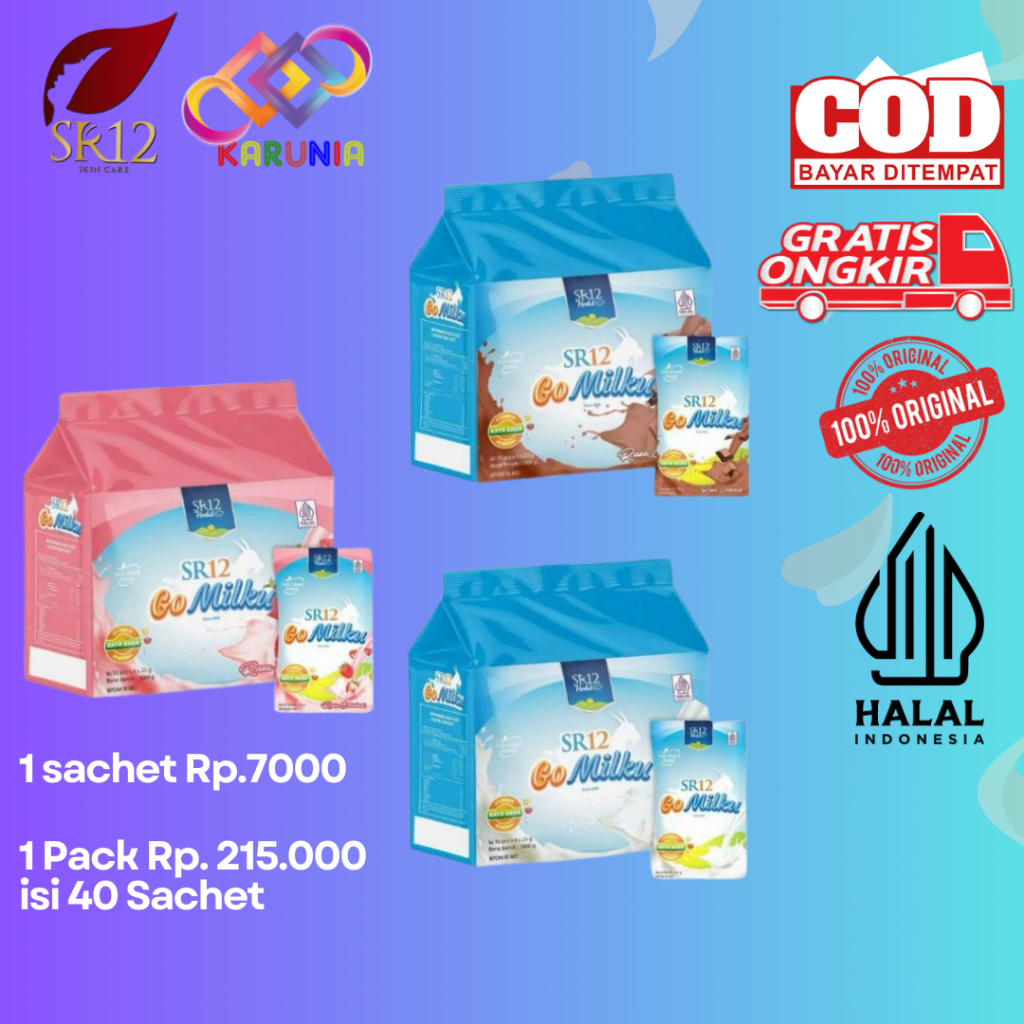 

SR12 SUSU GOMILKU SACHET (SASET) ASLI ORIGINAL BPOM TERPERCAYA HALAL SUSU KAMBING ETAWA PREMIUM