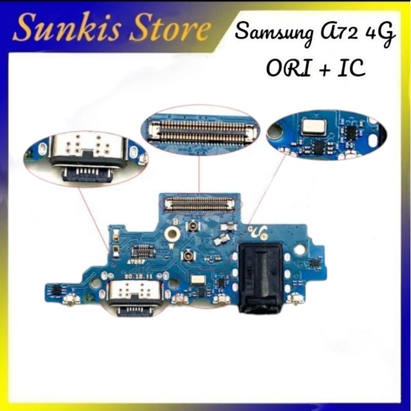 Konektor Charger Samsung A72 4G ORI + IC Papan Cas+ Mic Board Charger