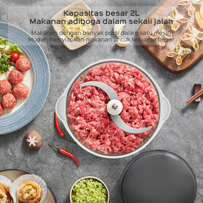 Han River Blender 2L Mesin Penggiling Daging 5 In 1 Multifunction Meat Blender Elektrik