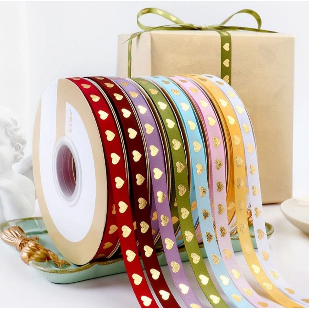 

[1ROLL 45Yard] Pita Satin 1cm (EMOJI LOVE) - Pita kerajinan tangan