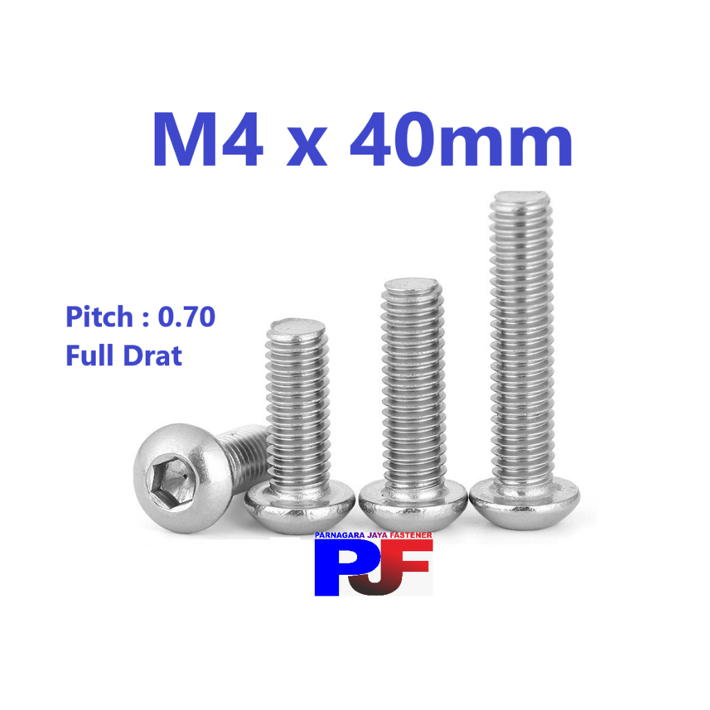 Baut L Button M4x40mm/Baut Button L M4 x 40mm SUS 304