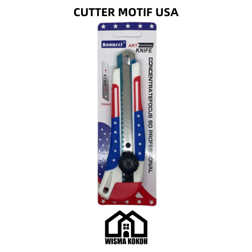 

1 DOS (12 PCS) CUTTER / CUTTER KNIFE / PISAU CUTTER MOTIF USA