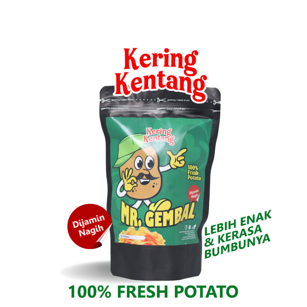 

MR. GEMBAL Kering Kentang Pedas Manis Enak 100gr | Kering Kentang Mustofa Mustopa | Tanpa Pengawet