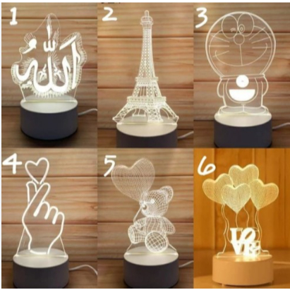 LAMPU HIAS LAMPU TIDUR HIAS DIMENSI 3 WARNA