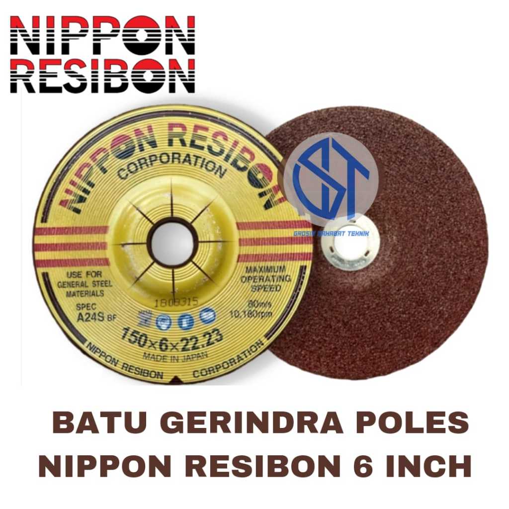 Batu Gerinda 6 Inch NIPPON RESIBON Poles 150 X 6 Poles Gerinda 6 inch [HARGA PER 1 PCS]