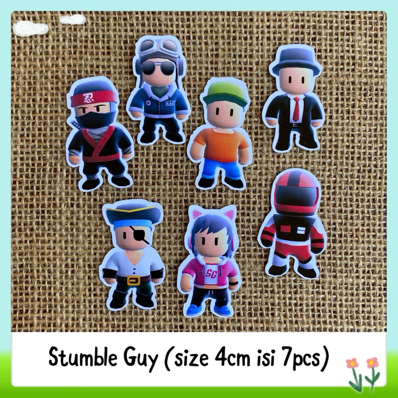 

7pcs sticker tempelan glossy stumble guy