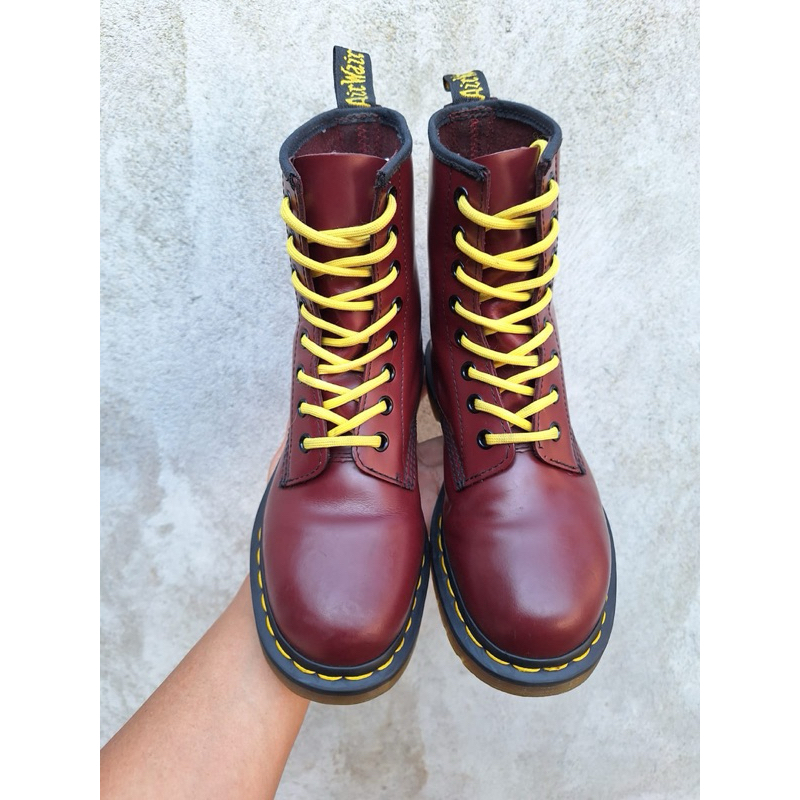 dr martens 1460/10072 red cherry, boots kulit second