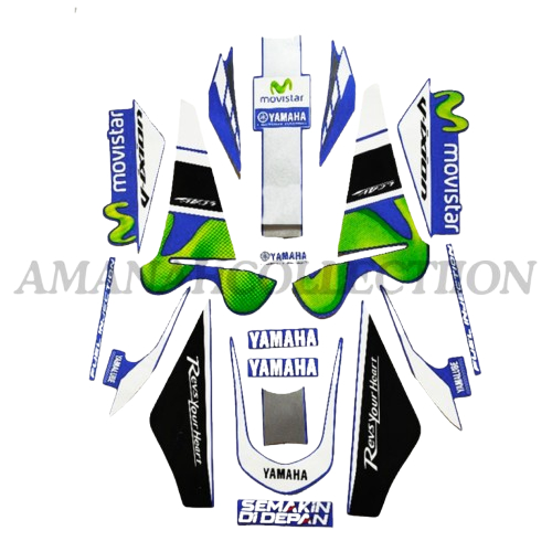 Stiker Striping Vixion Movistar 2015 BIRU - Striping Standar Vixion 2015 Berkualitas dan Murah