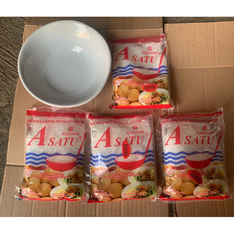 

Micin msg A satu rose brand 250g 4pcs gratis mangkok