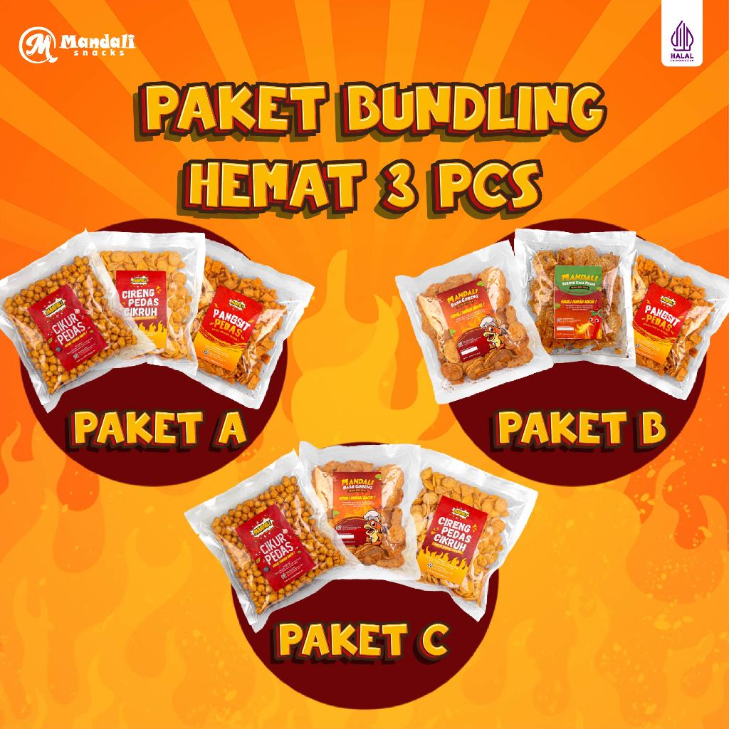 

PAKET JAJANAN 3 PCS CIKUR CIRENG PANGSIT KRIPCA BASRENG