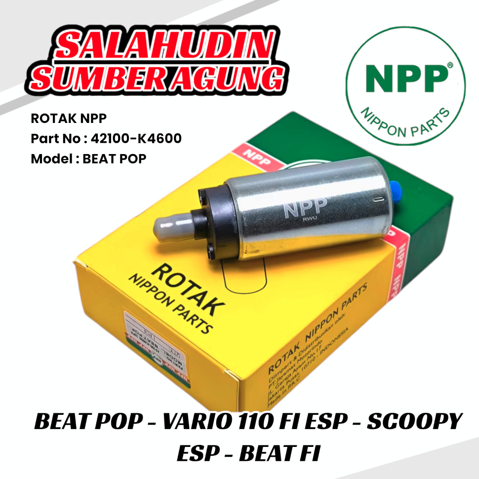 Rotak Dinamo Fuel Pump NPP Beat Pop FI Vario 110 Fi Scoopy eSP 2015-2016 Jamin Original 42100-K4600
