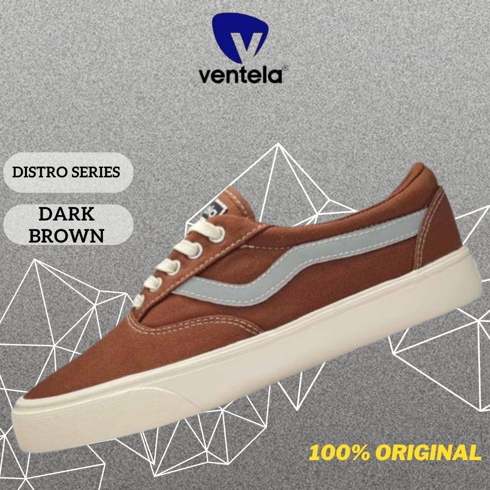 Sepatu Ventela Distro Coklat Original Sneakers Casual