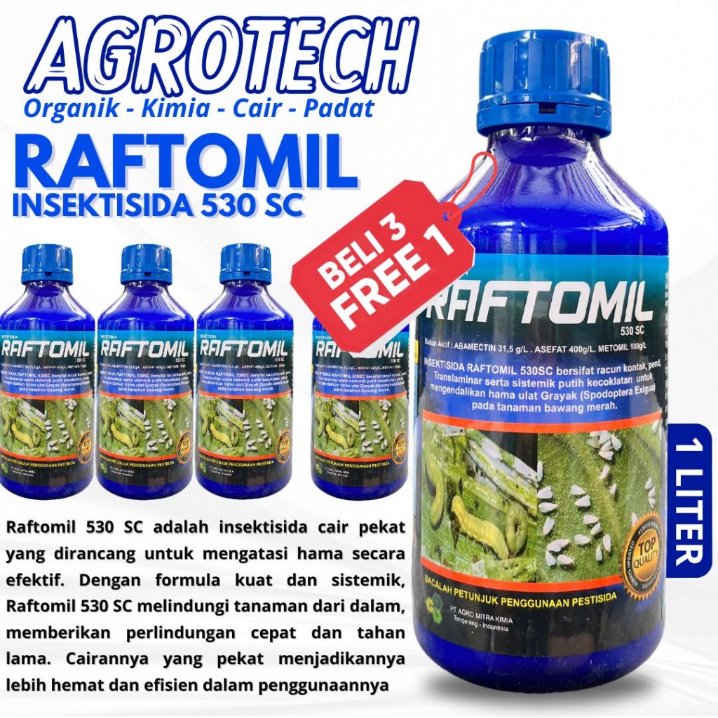 RAFTOMIL 530 SC 1 Liter Insektisida Untuk Mengatasi Hama Ulat Grayak