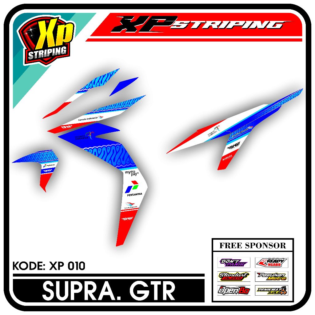 Striping Supra Gtr - Sticker Striping Honda Supra Gtr Desain Mandalika XP.10