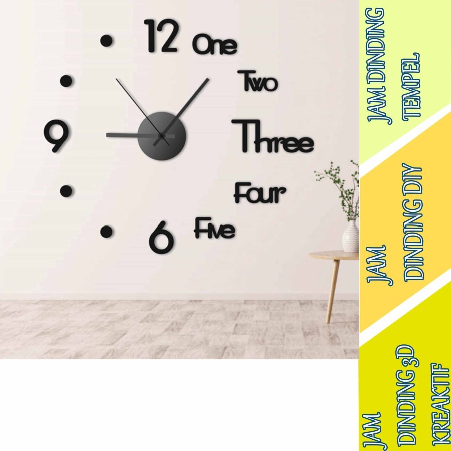 Jam Dinding 3D Kreatif - Jam Dinding - Jam Dinding Tempel - Jam Dinding DIY