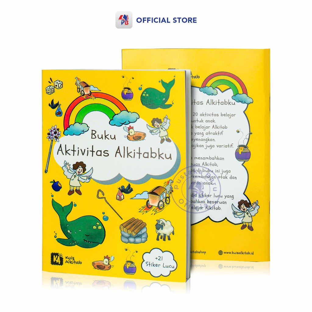 Buku Anak Kristen / Buku Aktivitas Alkitabku + 21 Stiker Lucu Full Color / KuisAlkitab / Yayasan Kon