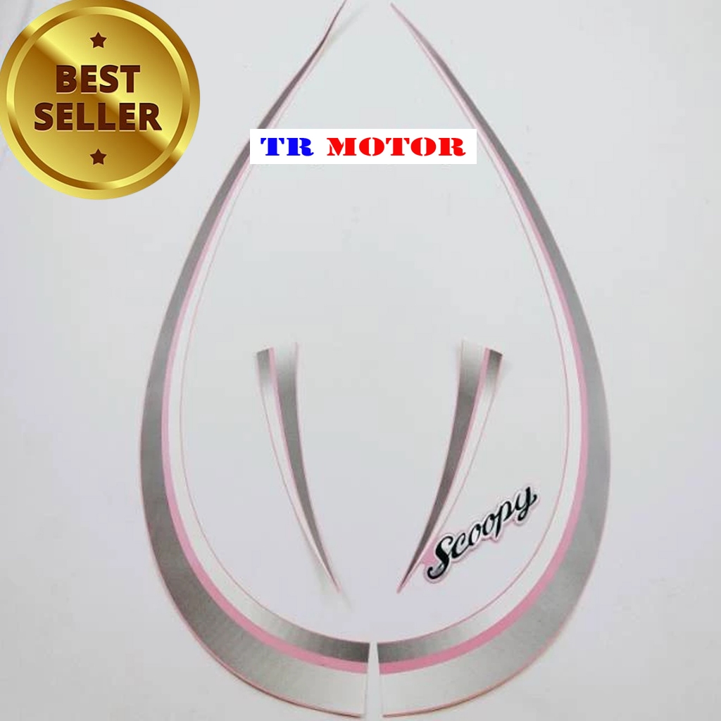 Striping stiker polet motor honda scoopy karbu 2010 2011 stiker list body pink motor