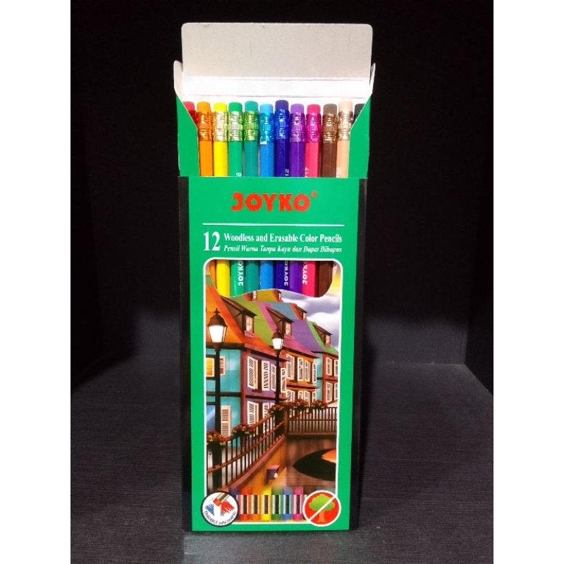 

(1 PCS) PENSIL WARNA 12W ERASABLE PANJANG JOYKO