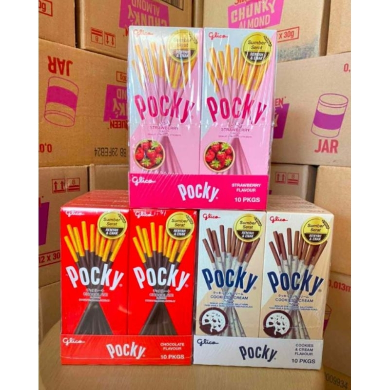 

1 Box Glico Pocky Mini Stick Isi 10pcs / Pejoy isi 10 / Alfie Coklat isi 10