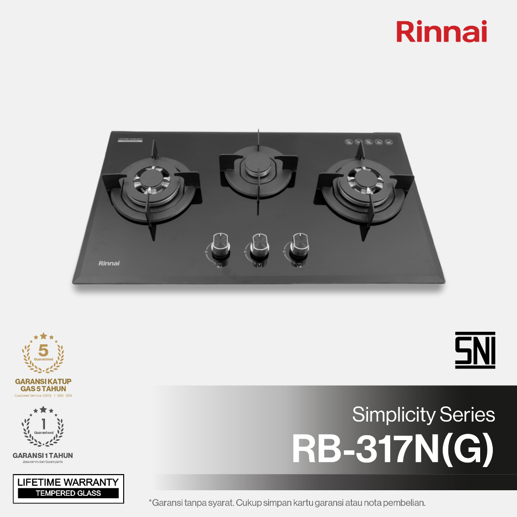Kompor Tanam Gas Stove - RINNAI RB 317 N (G)