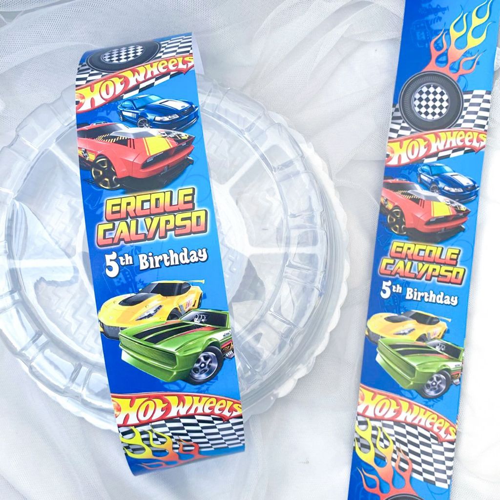 

Hot Wheels Car - Belt Label Sleeve Dus Packing / Bento / Nasi Kotak Birthday / Hampers Ulang Tahun