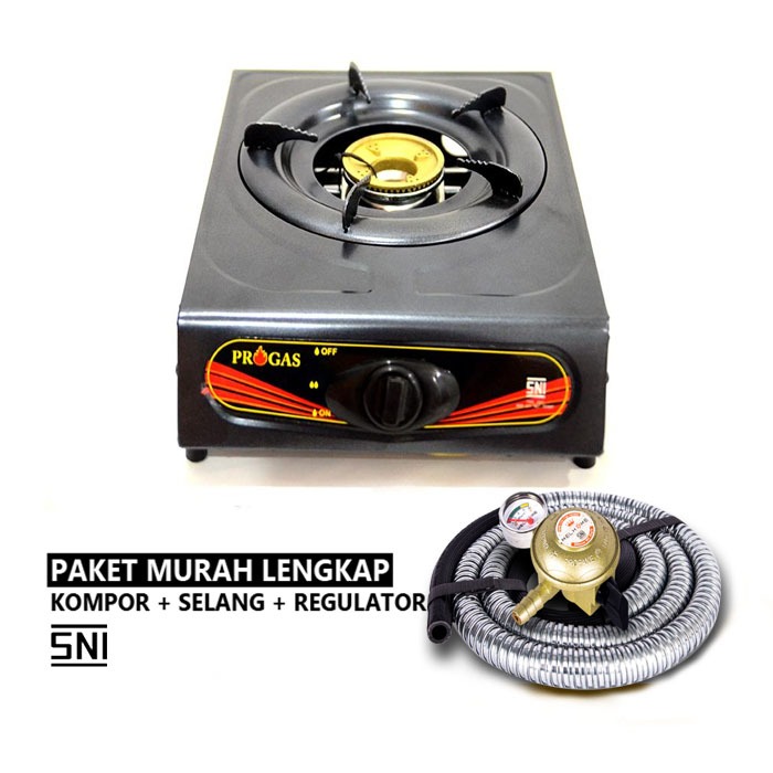 Kompor Gas Progas 1 Tungku Plus Selang Regulator / Kompor gas 1 tungku