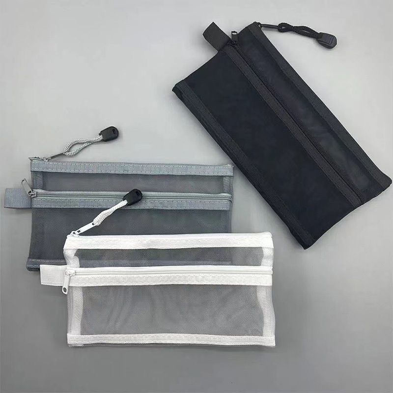 

NUZ-EGHRERR 21CM Tas Pensil Tas Pena Jala Transparan Sederhana Khusus untuk Tempat Pensil Ujian Siswa