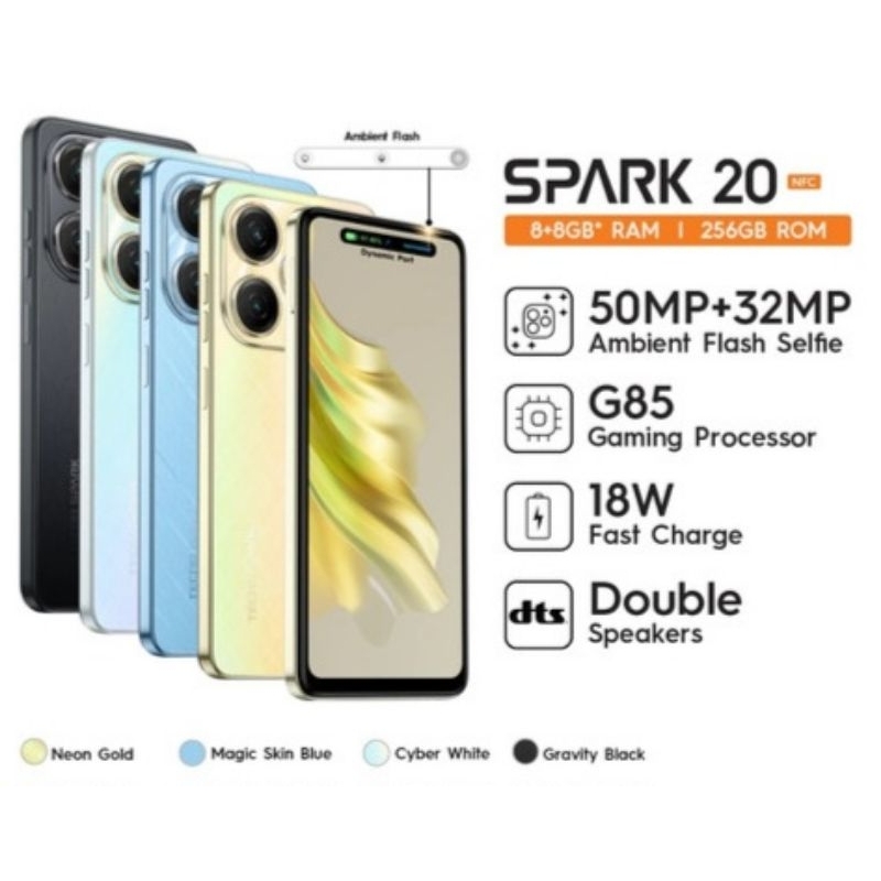 Tecno Spark 20 NFC Garansi Resmi