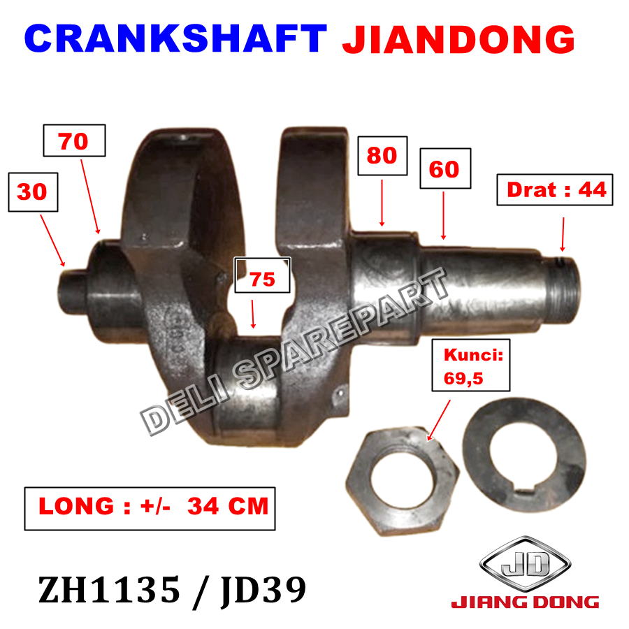 Zh1135 crankshaft kruk as kro as mesin jiangdong ZH 1135 JD39 original