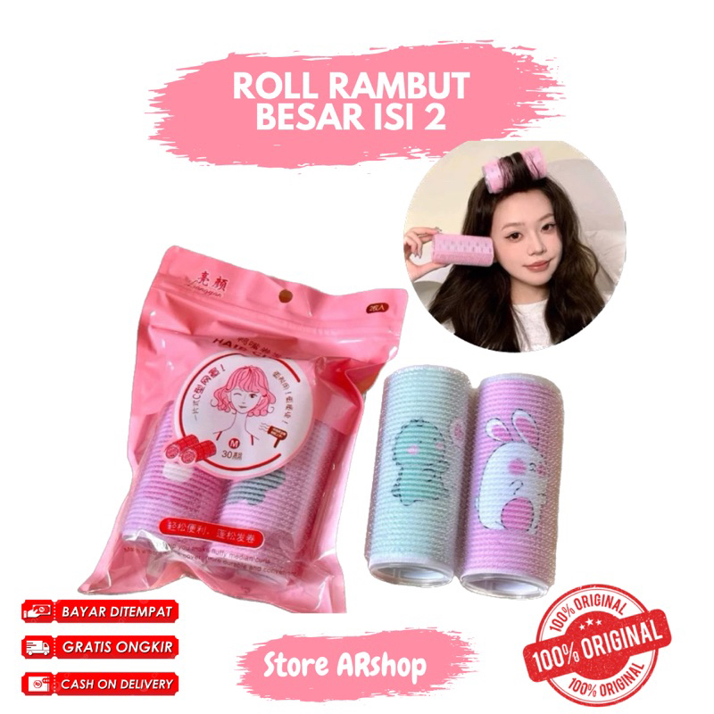 HAIR ROLLER/ ROLL RAMBUT VELCRO BESAR PONI  ISI 2
