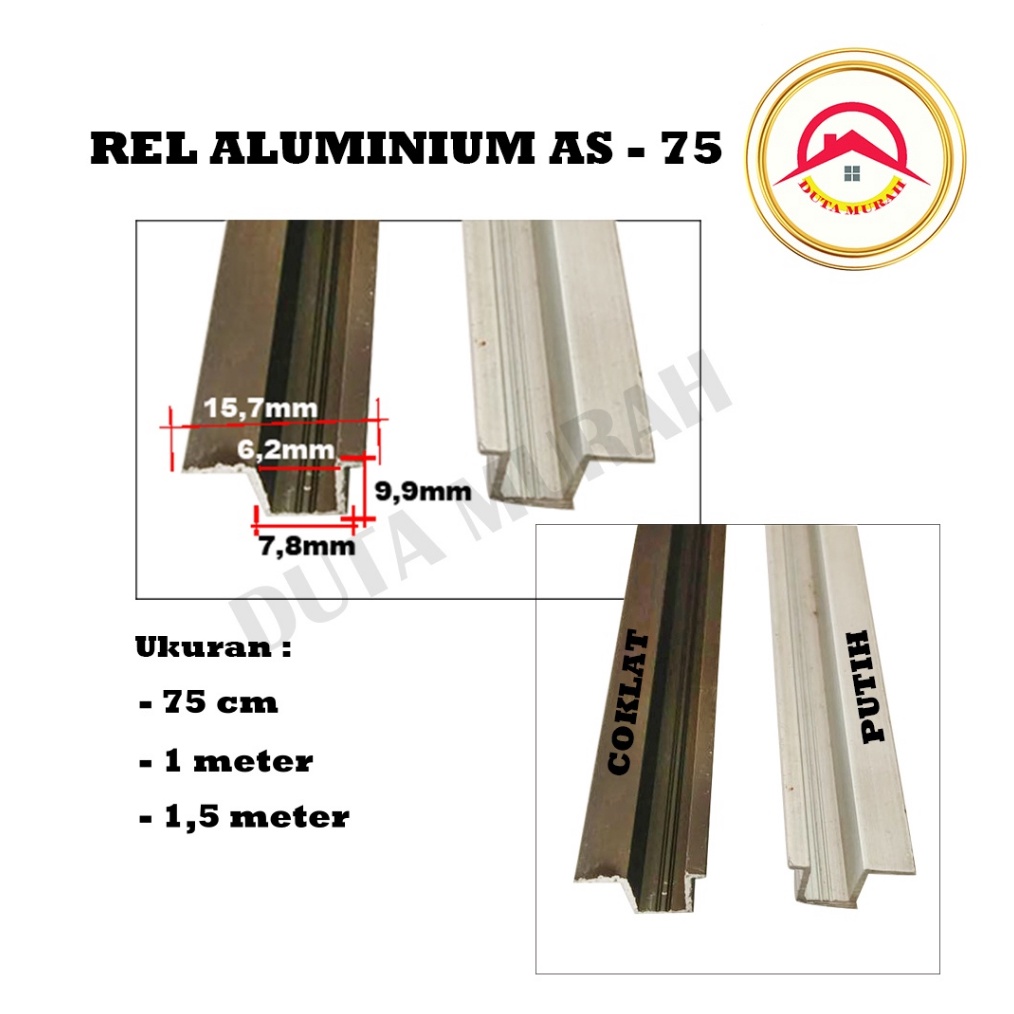 Promo 25 Off Rel Tanam SD 385  AS 75 Pintu Lemari Geser Sliding  Geser 75 cm 1m  15m 1 btg A43