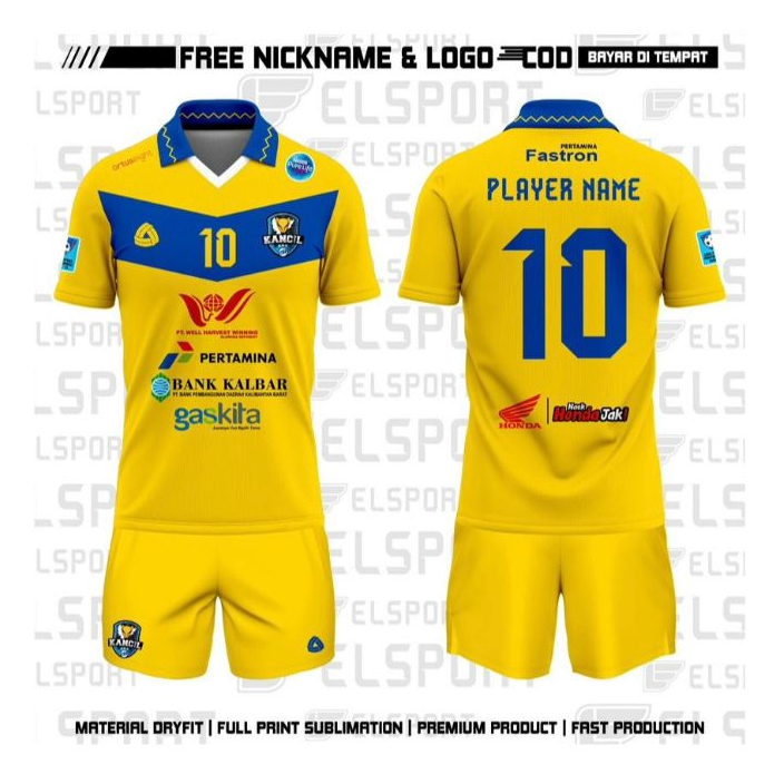 BAJU FUTSAL KANCIL BBK TERBARU 2024 GRATIS PASANG NAMA DAN LOGO FULL PRINTING