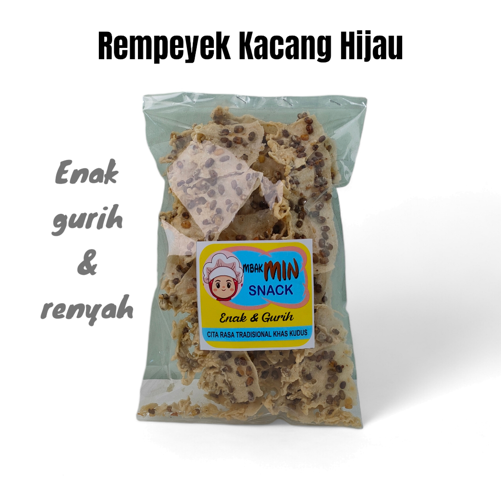 

Keripik Kacang Hijau Mbak Min Snack Higenis, Enak dan Gurih Cita Rasa Tradisional Khas Kudus Kemasan 200 Gram