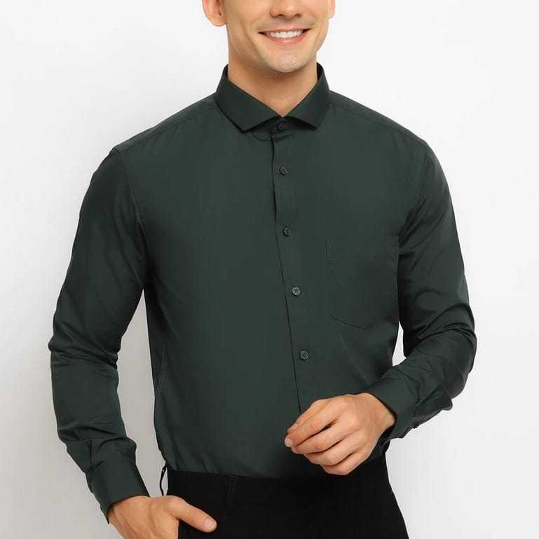 Carlos Moreno Kemeja Polos Pria SlimFit Lengan Panjang - Dark Green